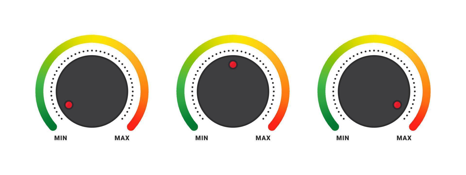 molette de réglage. bouton de commande ou régulateur à cadran rond. illustration vectorielle vecteur