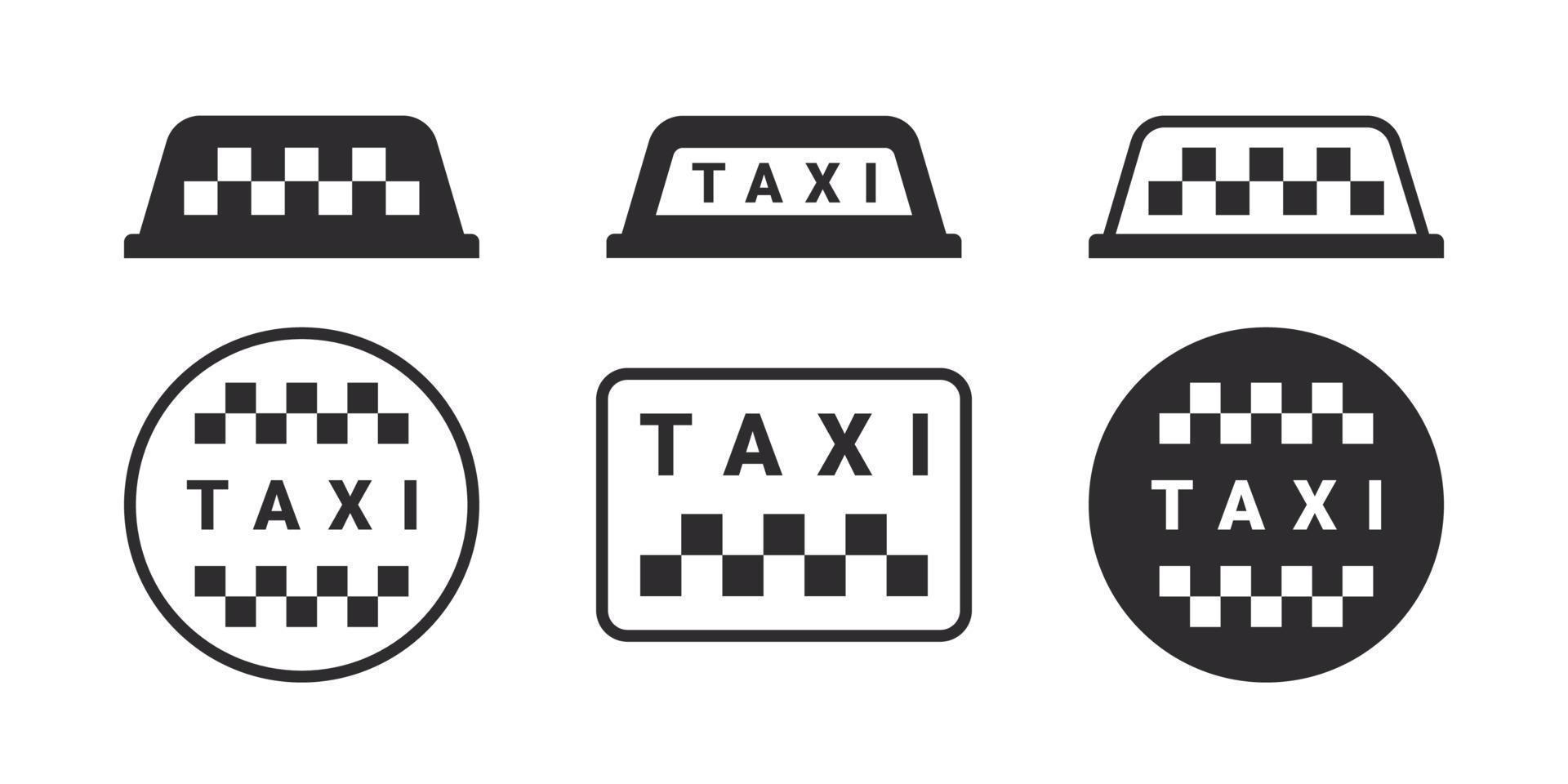 icônes ou logos de service de taxi. éléments de bannière de service de taxi. service de taxi 24h/24. icônes vectorielles vecteur