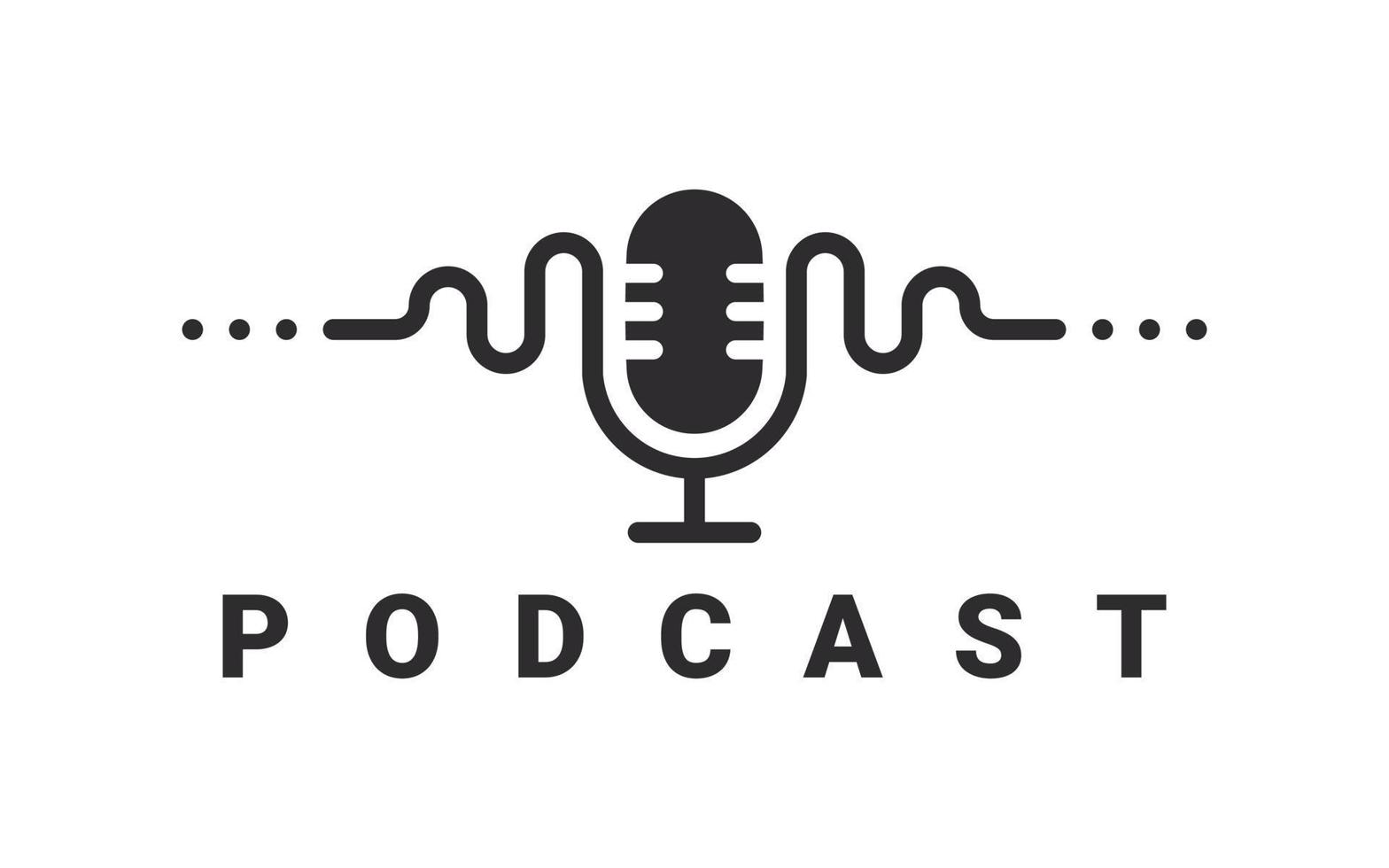 logo du podcast. création de logo radio. icônes de micro de studio. illustration vectorielle vecteur