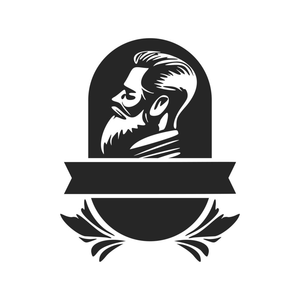 logo de l'homme brutal. peut devenir un élément de design simple mais puissant pour un salon de coiffure ou un salon. vecteur