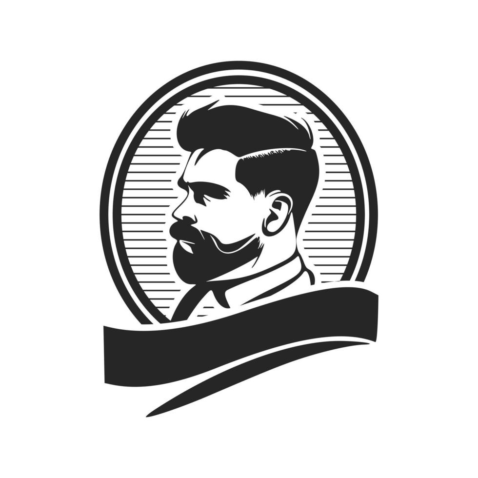 logo de l'homme brutal. le logo peut représenter un dessin stylisé pour un salon de coiffure ou un salon de coiffure. vecteur