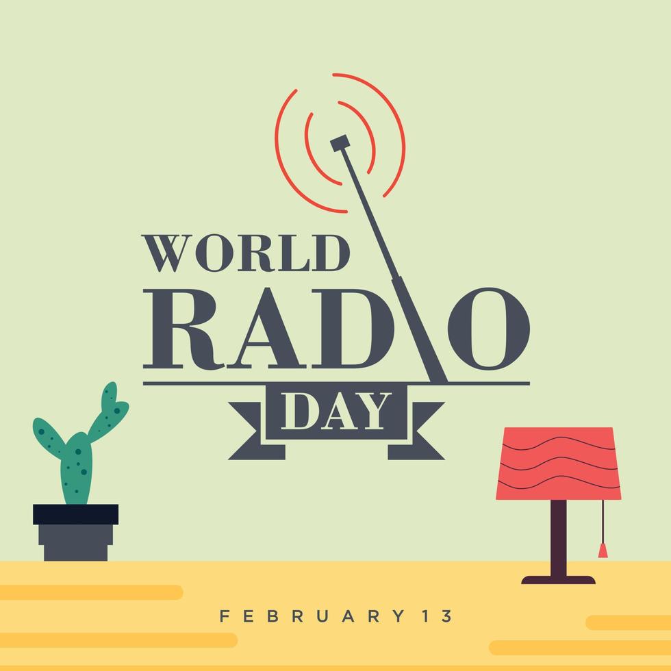 illustration graphique vectoriel de la journée mondiale de la radio