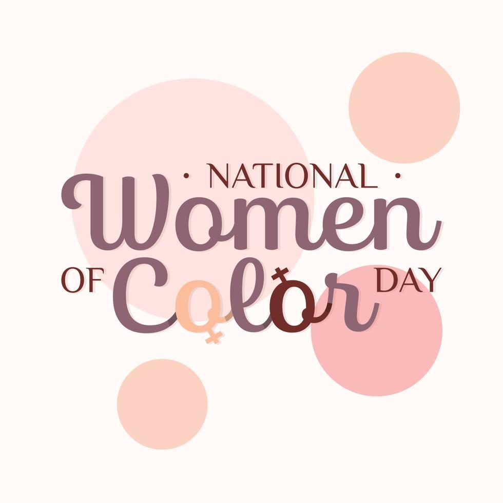 fond de lettre de la journée nationale des femmes de couleur vecteur