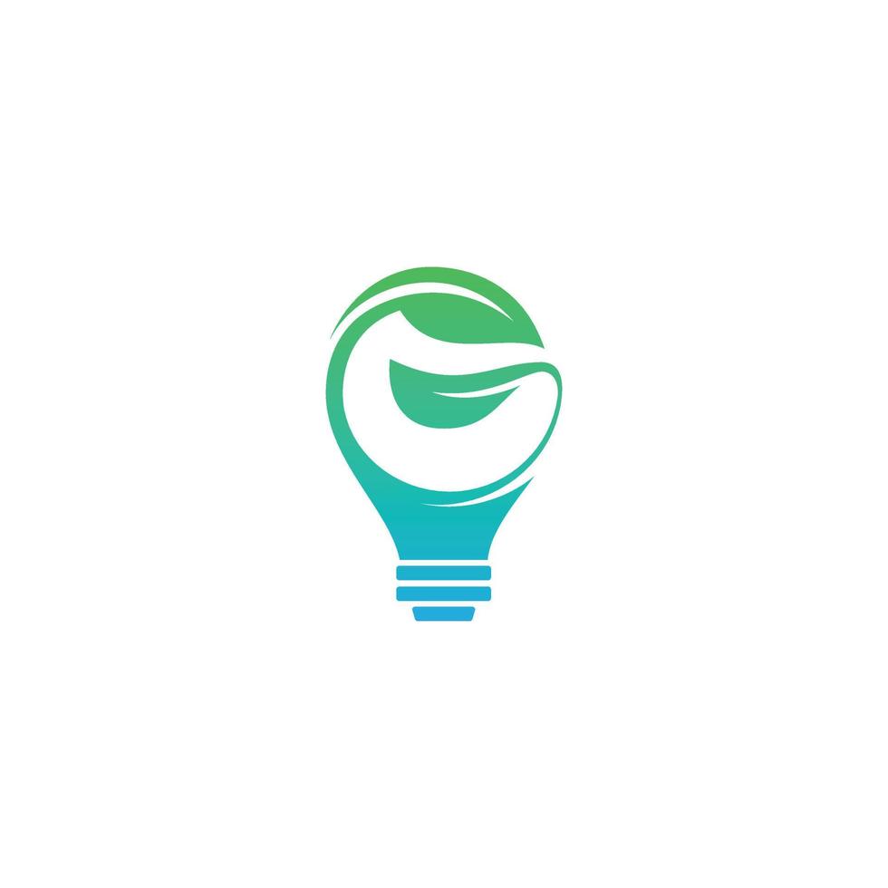 vecteur de conception de modèle de logo nature ampoule simple g