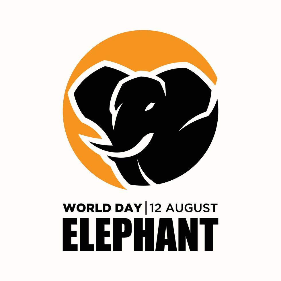 lettre journée mondiale des éléphants 12 août modèle arrière plan vecteur