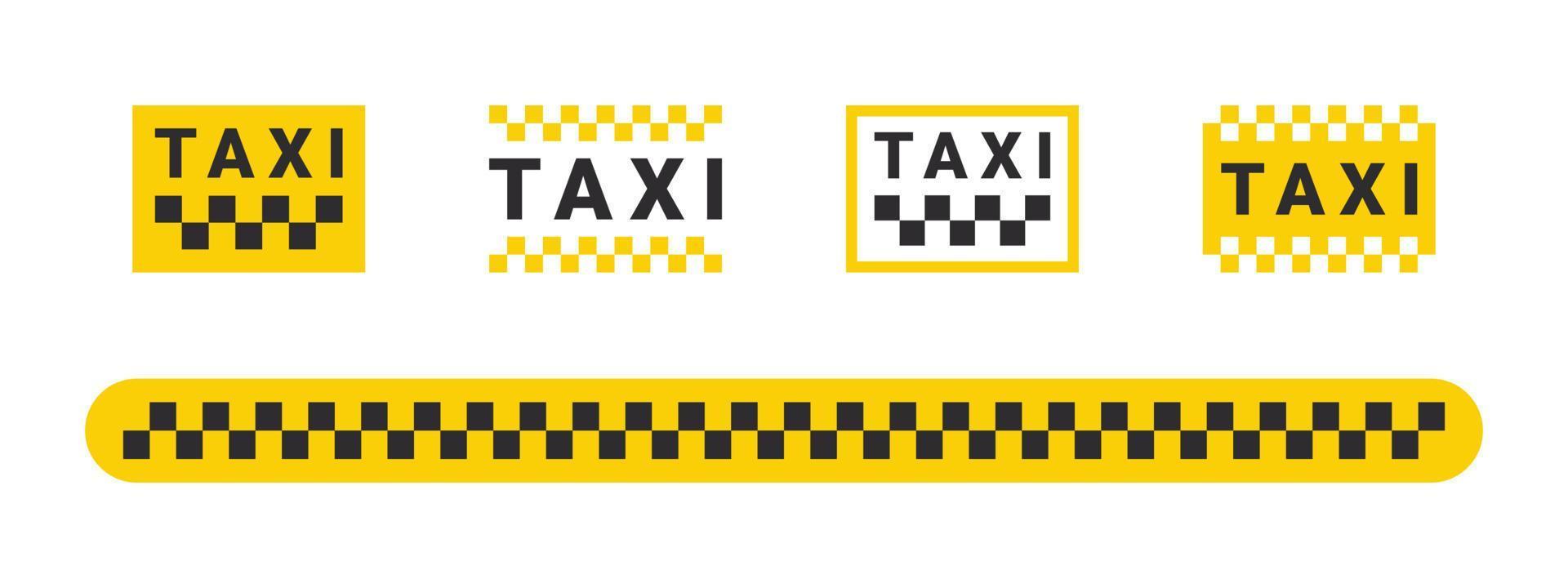 icônes de jeu de taxi. éléments de bannière de service de taxi. service 24h/24. icônes vectorielles vecteur
