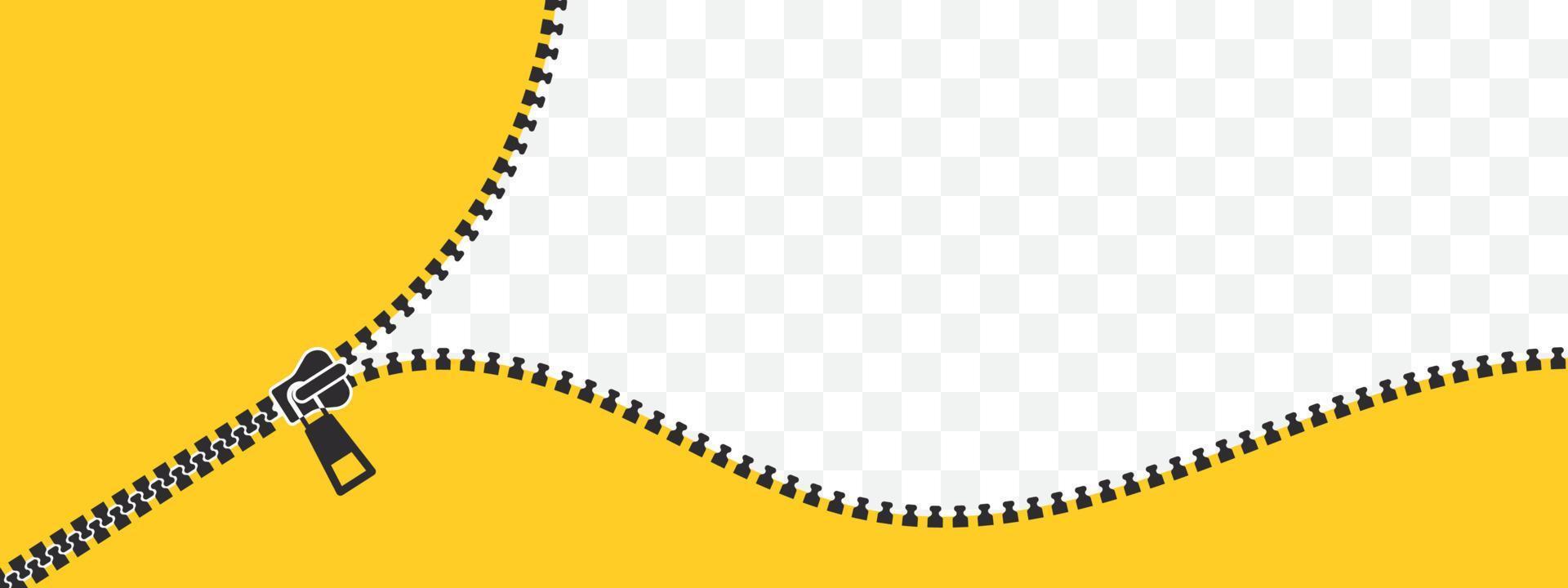 casier zip. fermeture à glissière fermée et ouverte. zip fond jaune. illustration vectorielle vecteur