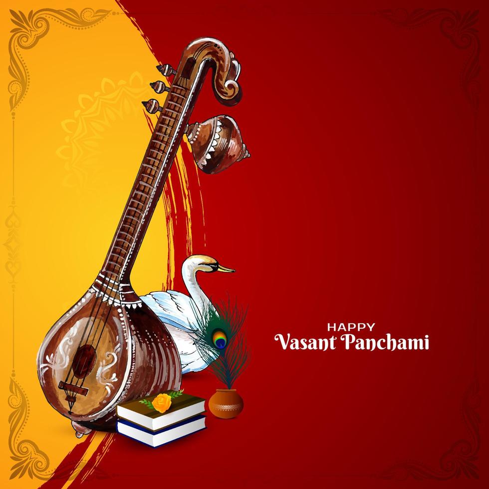 joyeux fond artistique du festival vasant panchami vecteur