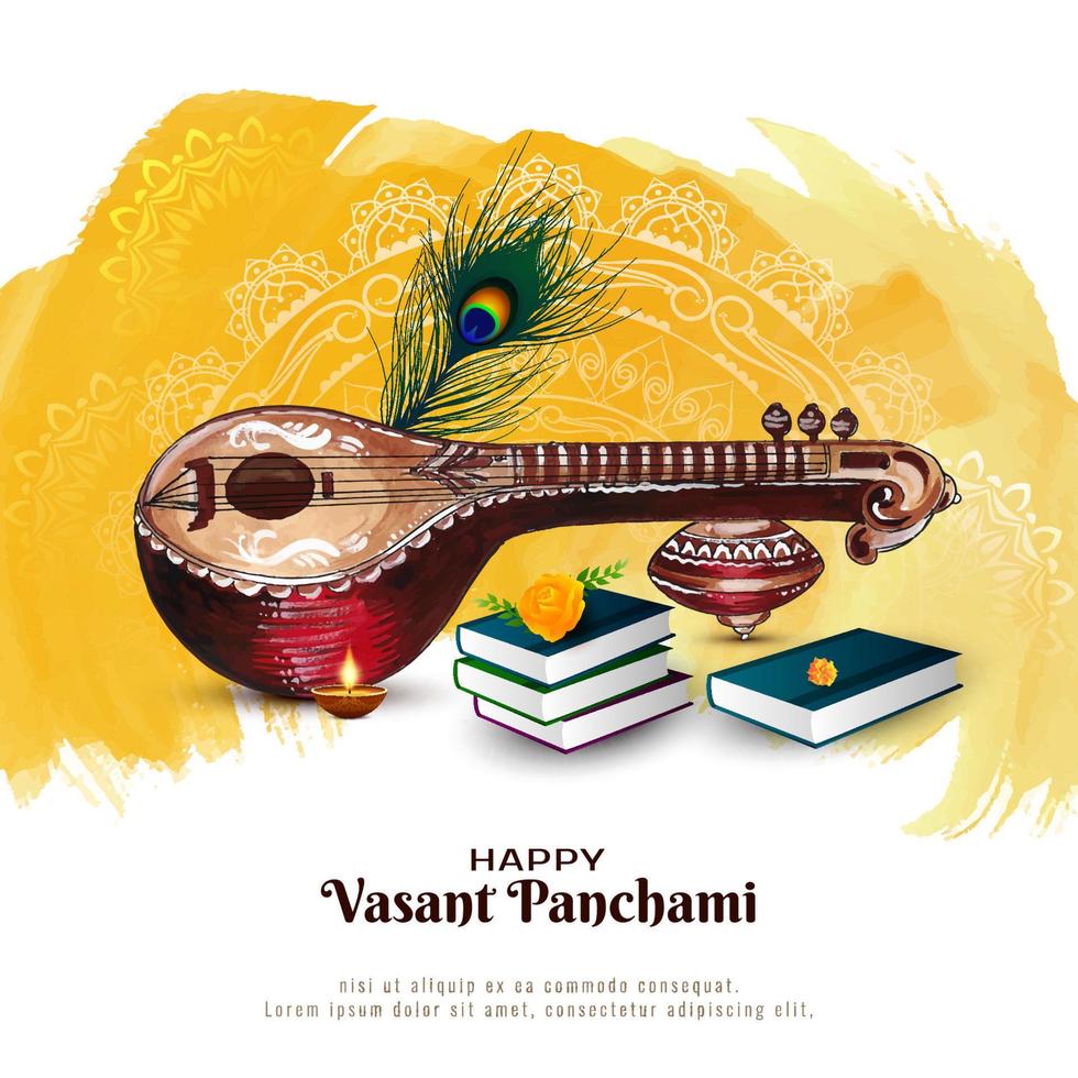 illustration de la conception de fond du festival vasant panchami vecteur