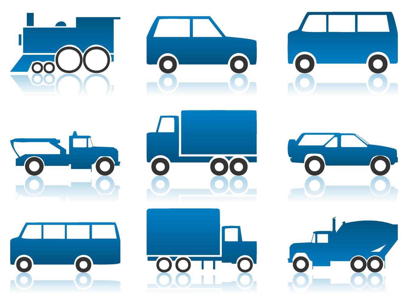 ensemble d'icônes de voitures. une illustration vectorielle vecteur