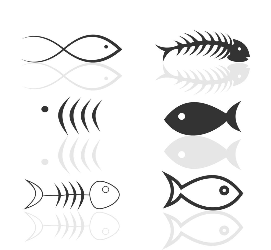 l'arête de poisson de couleur noire. une illustration vectorielle vecteur