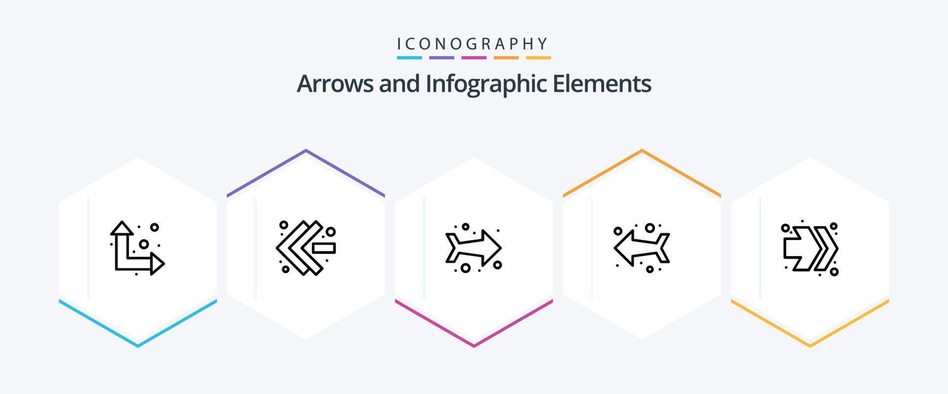 pack d'icônes flèche 25 lignes comprenant. direction. vecteur