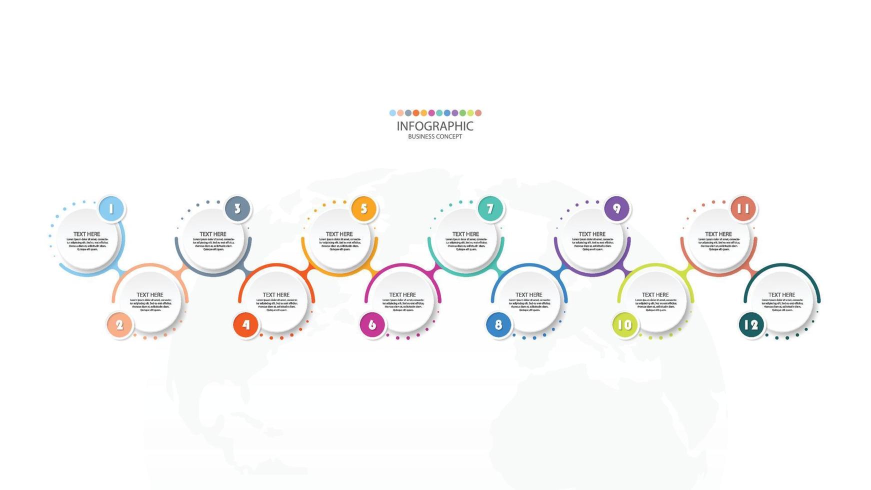 infographie avec 12 étapes, processus ou options. vecteur