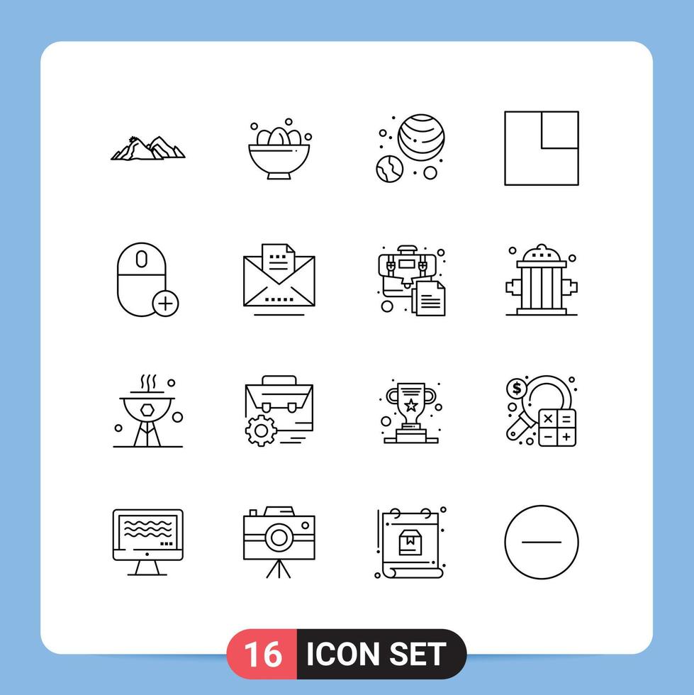 16 icônes créatives signes et symboles modernes d'ordinateurs vue planètes de mise en page d'oeufs éléments de conception vectoriels modifiables vecteur