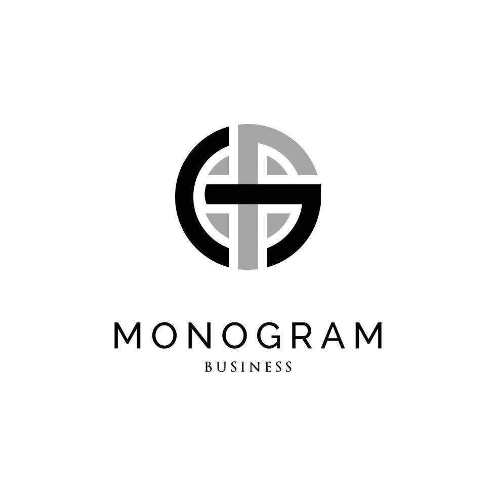 lettre initiale modèle de conception de logo icône monogramme gp vecteur