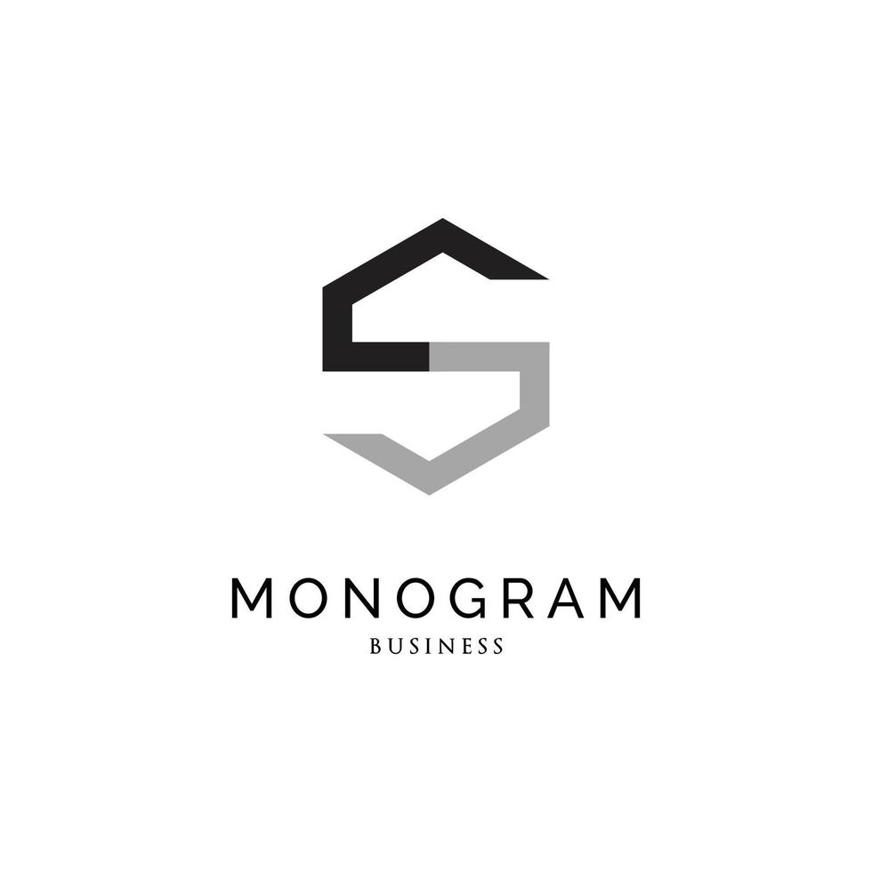 modèle de conception de logo icône monogramme lettre initiale s vecteur