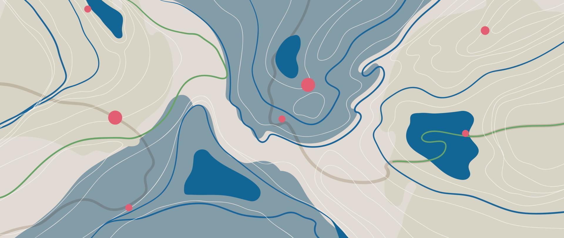 vecteur d'arrière-plan de dessin au trait abstrait. fond de carte de terrain topographique de montagne avec texture de lignes de forme abstraite. illustration de conception pour l'art mural, le tissu, l'emballage, le web, la bannière, l'application, le papier peint.