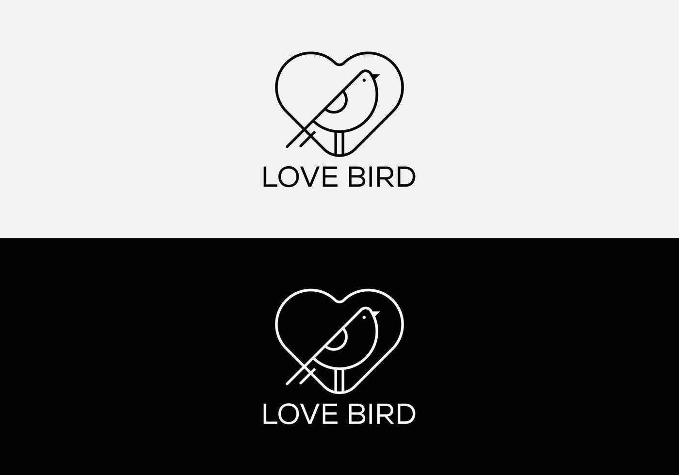 conception de logo d'emblème de mascotte de vecteur abstrait d'oiseau d'amour