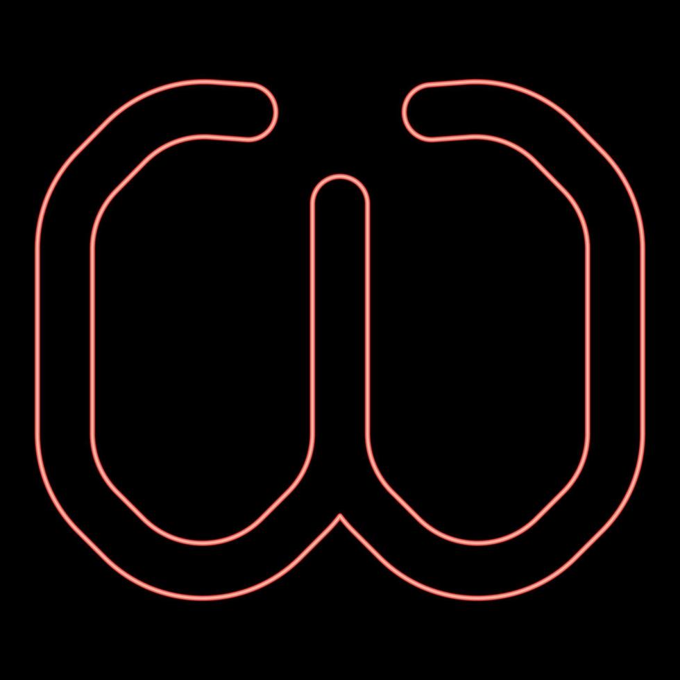 néon oméga symbole grec petite lettre minuscule police couleur rouge illustration vectorielle image style plat vecteur