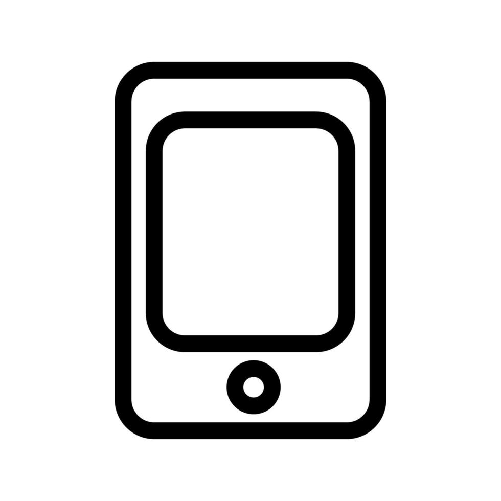 ligne d'icône de tablette isolée sur fond blanc. icône noire plate mince sur le style de contour moderne. symbole linéaire et trait modifiable. illustration vectorielle de trait parfait simple et pixel vecteur
