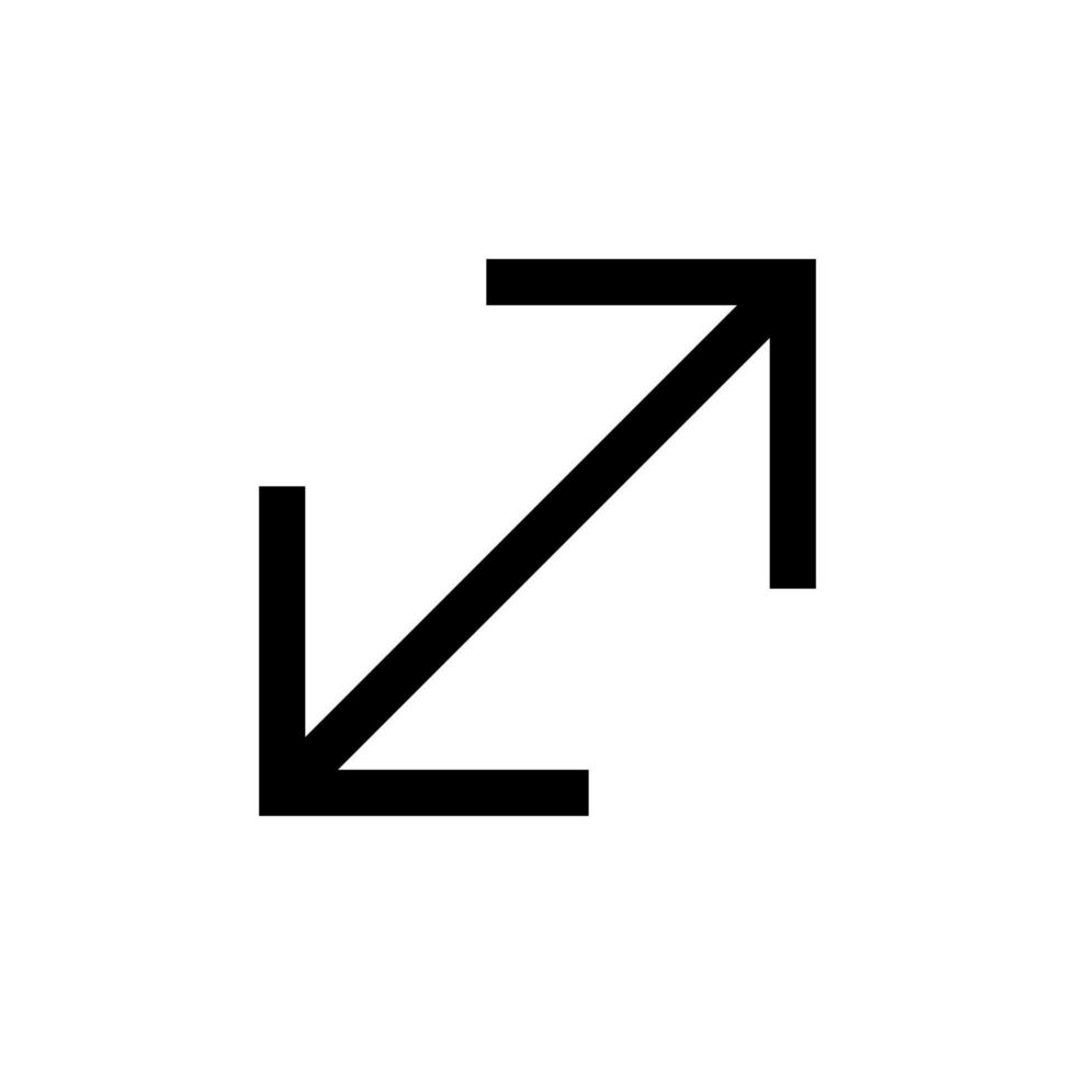redimensionner la ligne d'icône isolée sur fond blanc. icône noire plate mince sur le style de contour moderne. symbole linéaire et trait modifiable. illustration vectorielle de trait parfait simple et pixel vecteur
