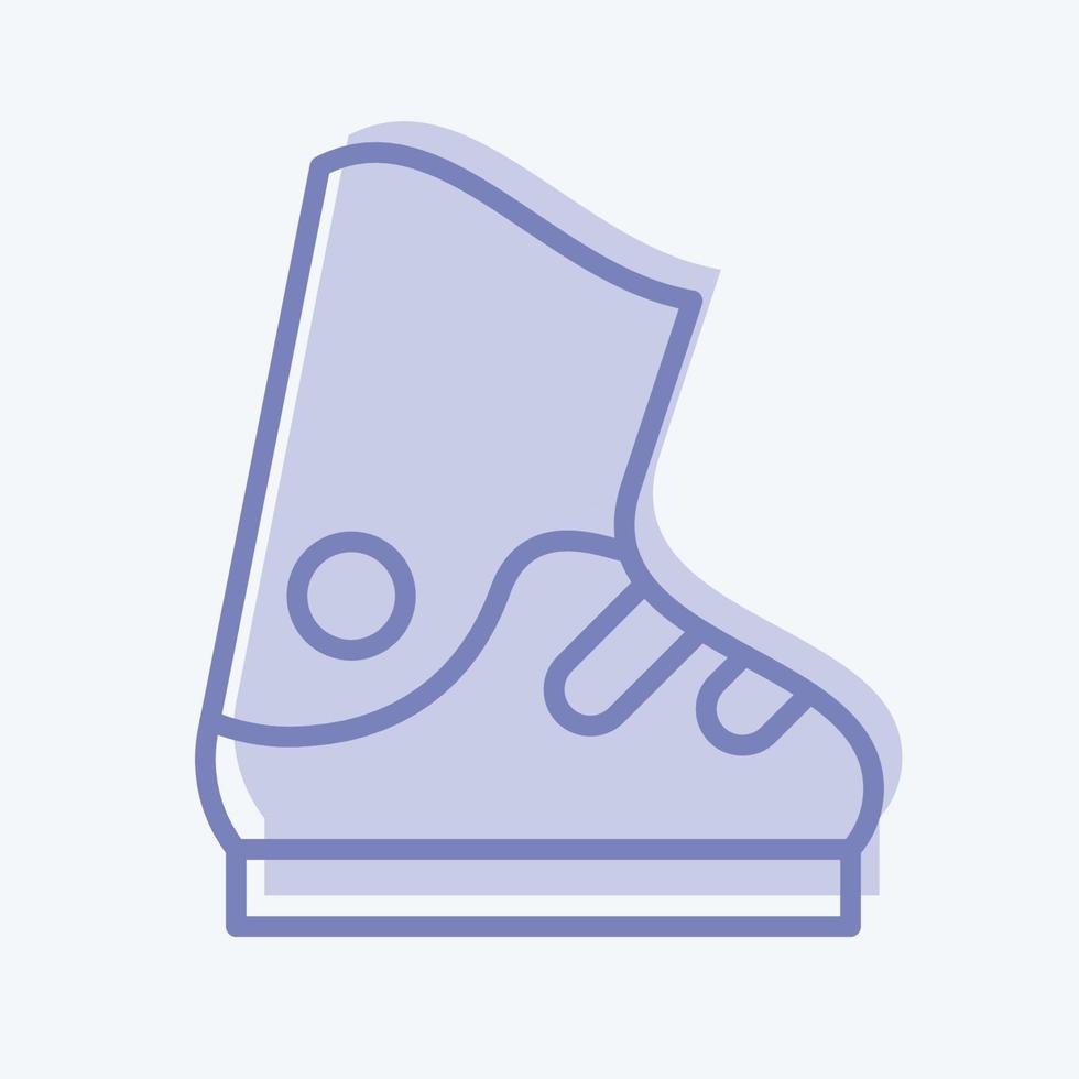 icône chaussures de ski. lié au symbole de l'équipement sportif. style bicolore. conception simple modifiable. simple illustration vecteur