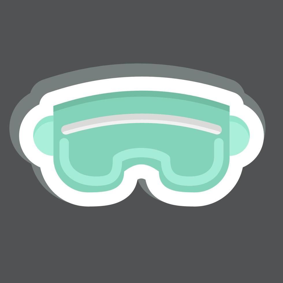 autocollant lunettes de ski. lié au symbole de l'équipement sportif. conception simple modifiable. simple illustration vecteur