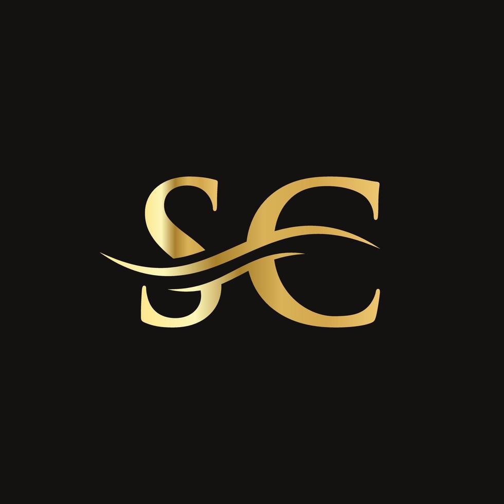 création initiale du logo sc de la lettre liée. vecteur de conception de logo lettre s moderne avec tendance moderne