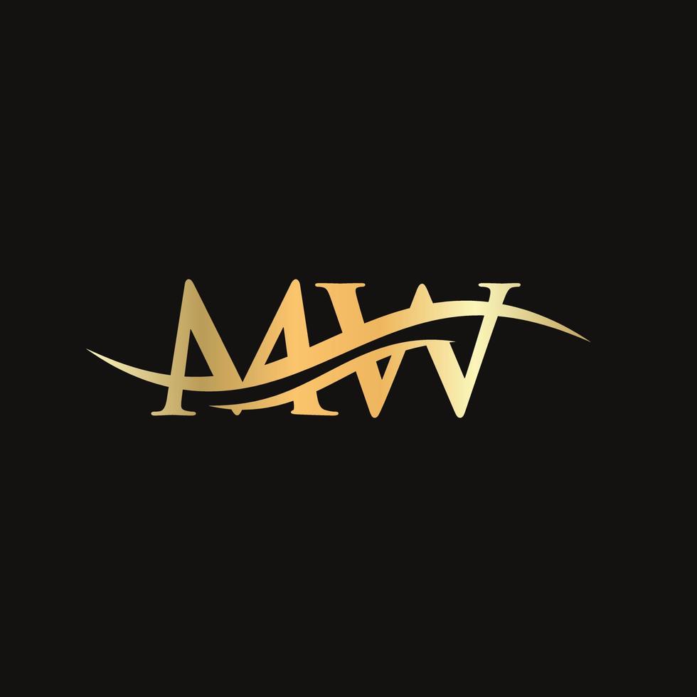 vecteur de logo mw vague d'eau. création de logo swoosh letter mw pour l'identité de l'entreprise et de l'entreprise