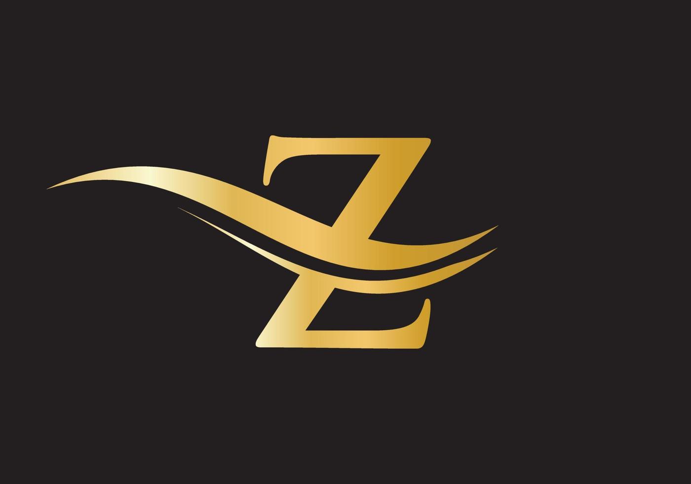 création de logo lettre z. logotype de la vague d'eau z vecteur
