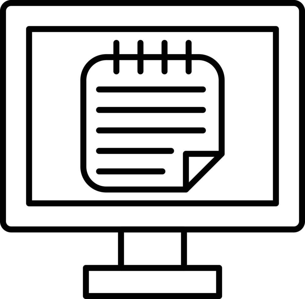 icône de vecteur de notes en ligne