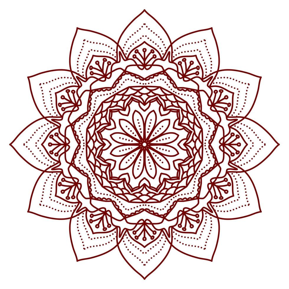 motif de fleur de mandala conception d'art recolorable de vecteur islamique