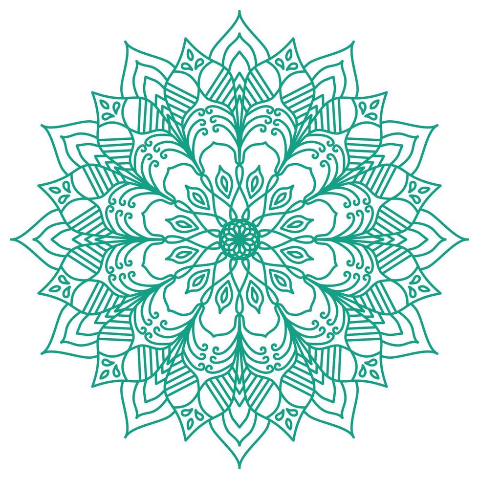 motif de fleur de mandala conception d'art recolorable de vecteur islamique