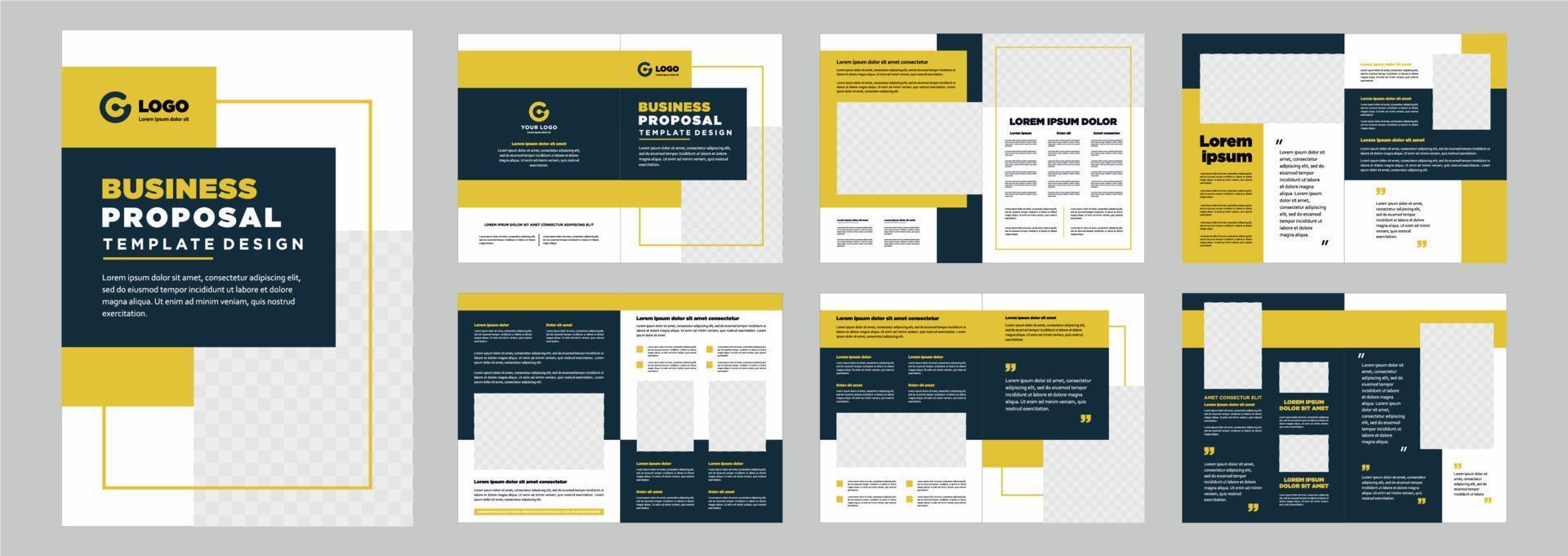 proposition de profil d'entreprise ou conception de mise en page de modèle de brochure forme proposition commerciale minimaliste ou conception de modèle de brochure vecteur