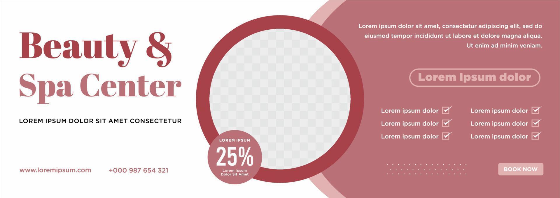 modèle de publication ou de bannière sur les médias sociaux beauté et spa vecteur