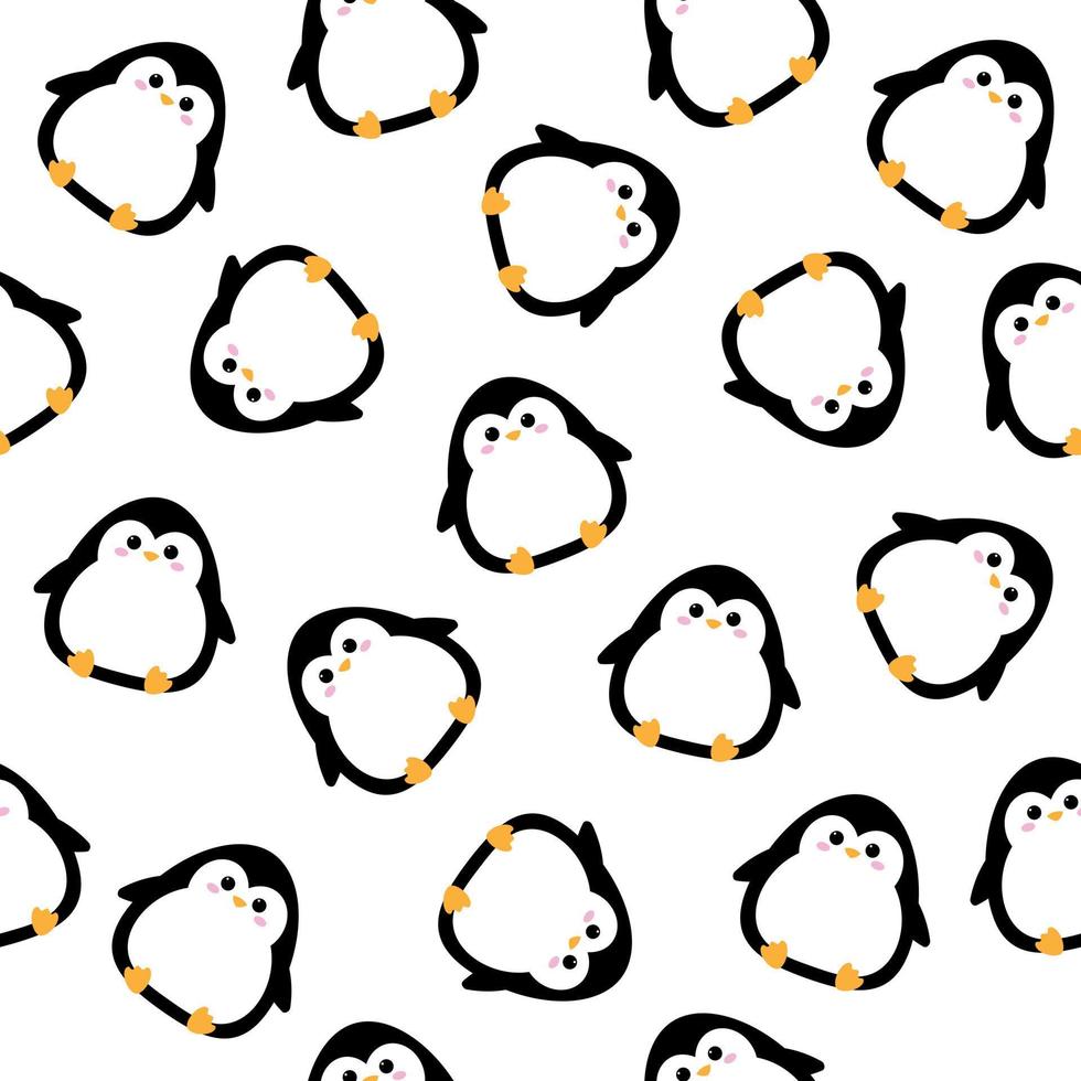 modèle sans couture de pingouins de dessin animé mignon vecteur