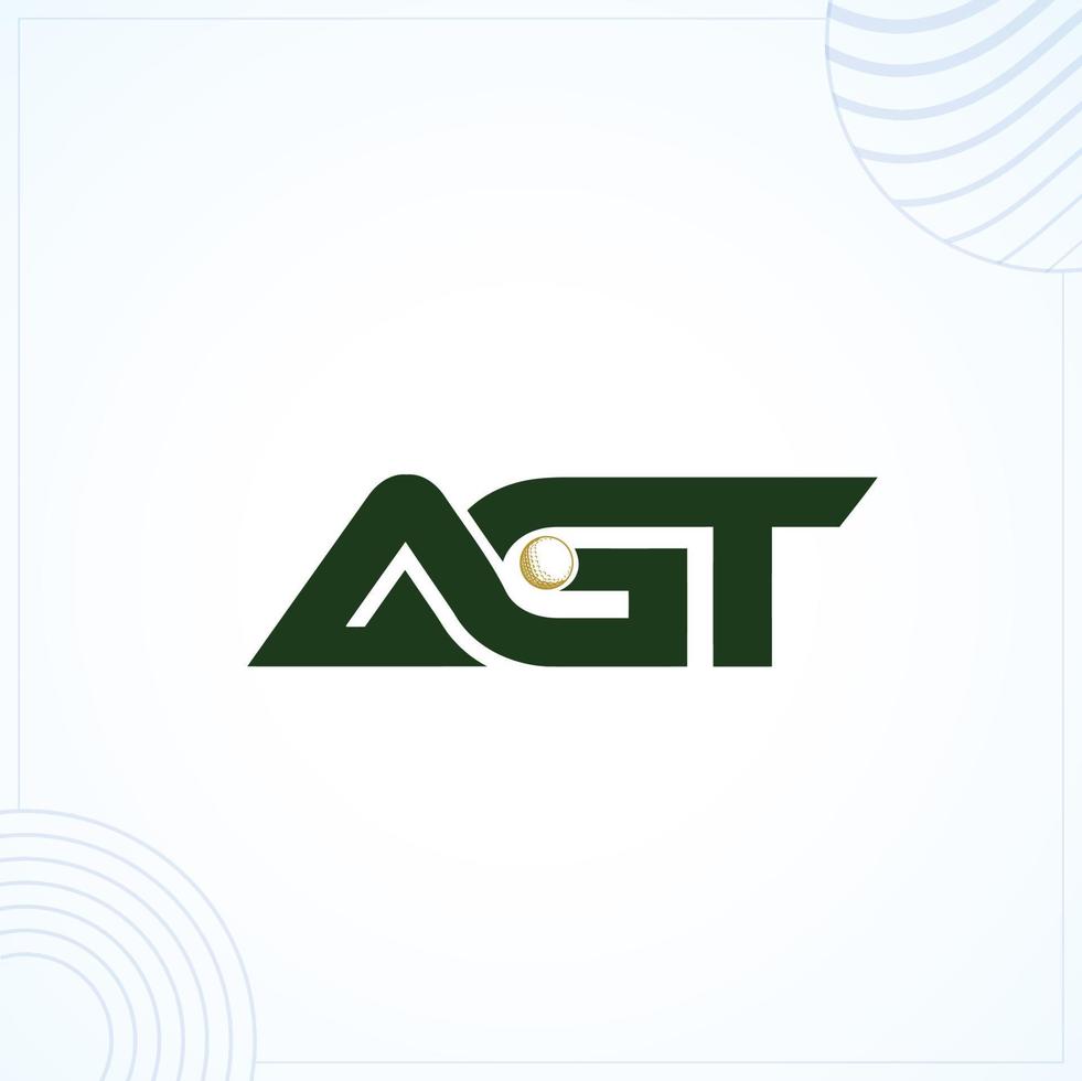 modèle de logo de golf agt gta dans la conception de vecteur de style minimal créatif moderne