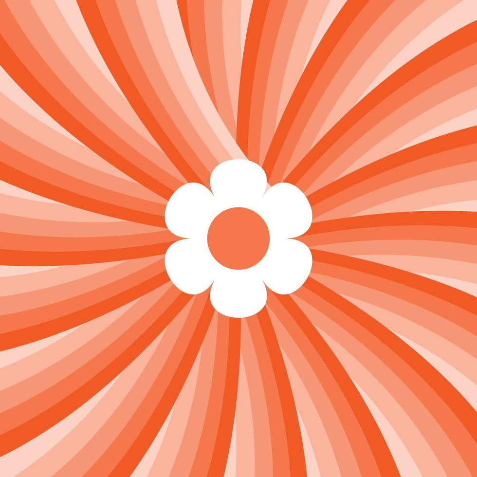 illustration vectorielle fleur orange avec fond de roue transparente de couleur orange abstraite vecteur