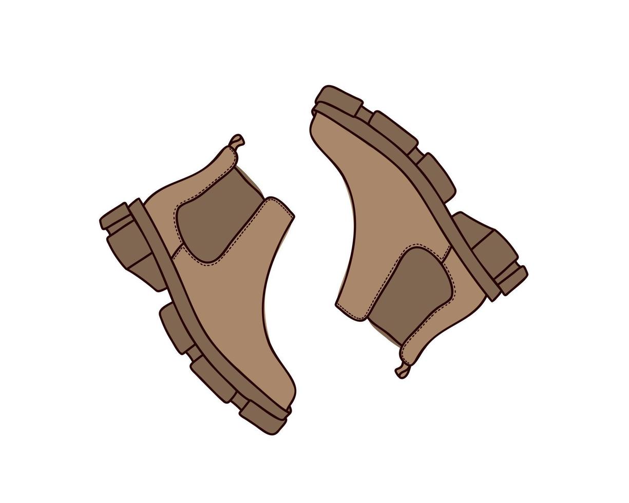 paire de chaussures chelsea pour femme. illustration vectorielle plane vecteur