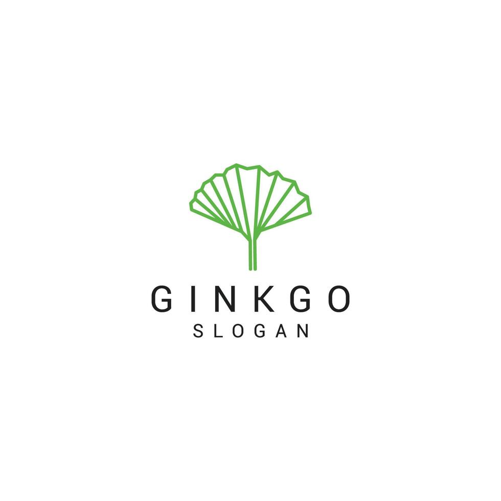 vecteur d'icône de conception de logo de ginkgo