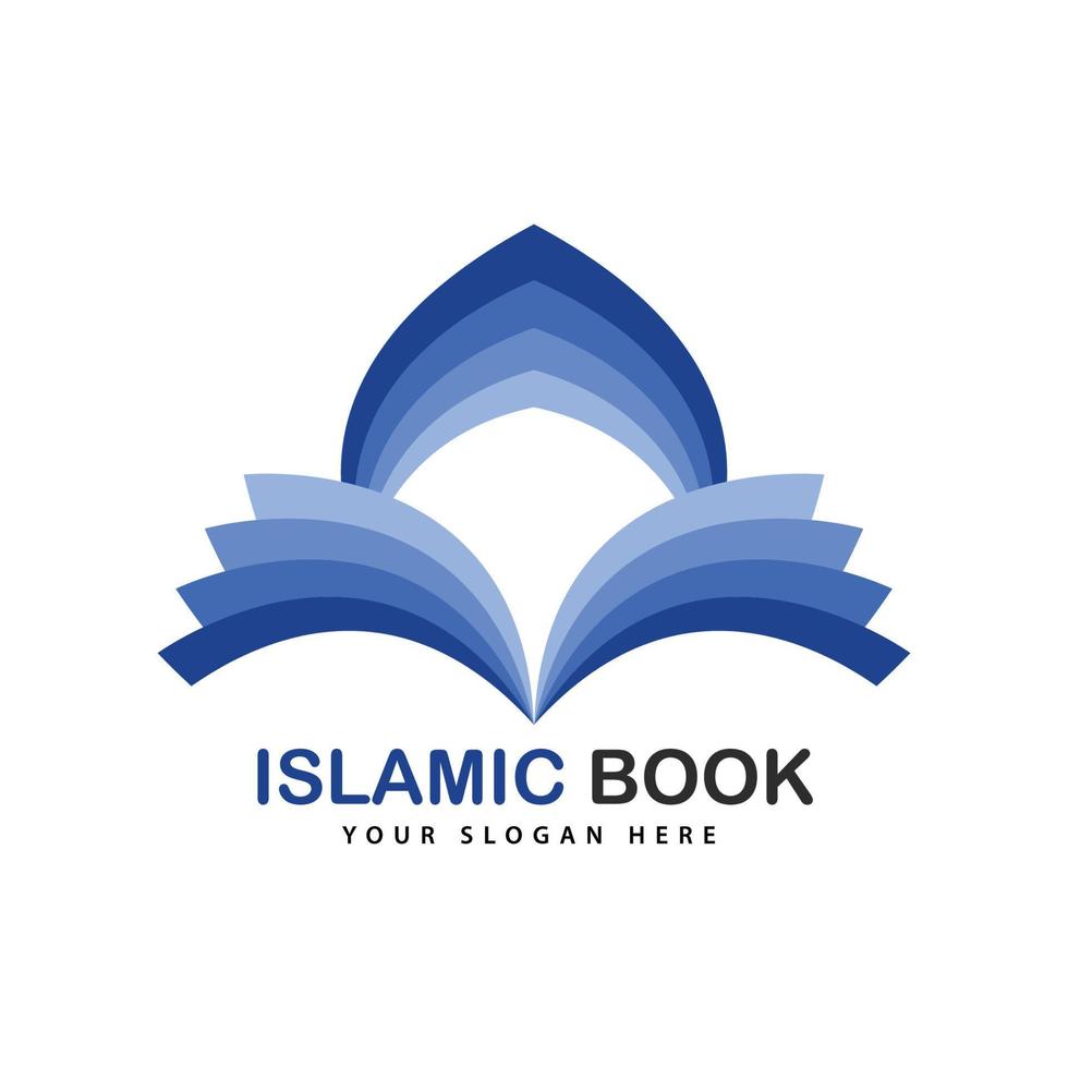 vecteur de logo de livre islamique, vecteur d'icône d'école islamique
