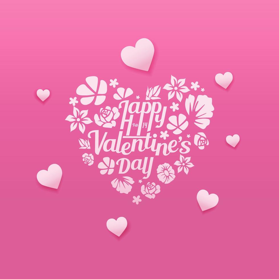 design saint valentin floral lettre d'amour rose pastel fond vecteur