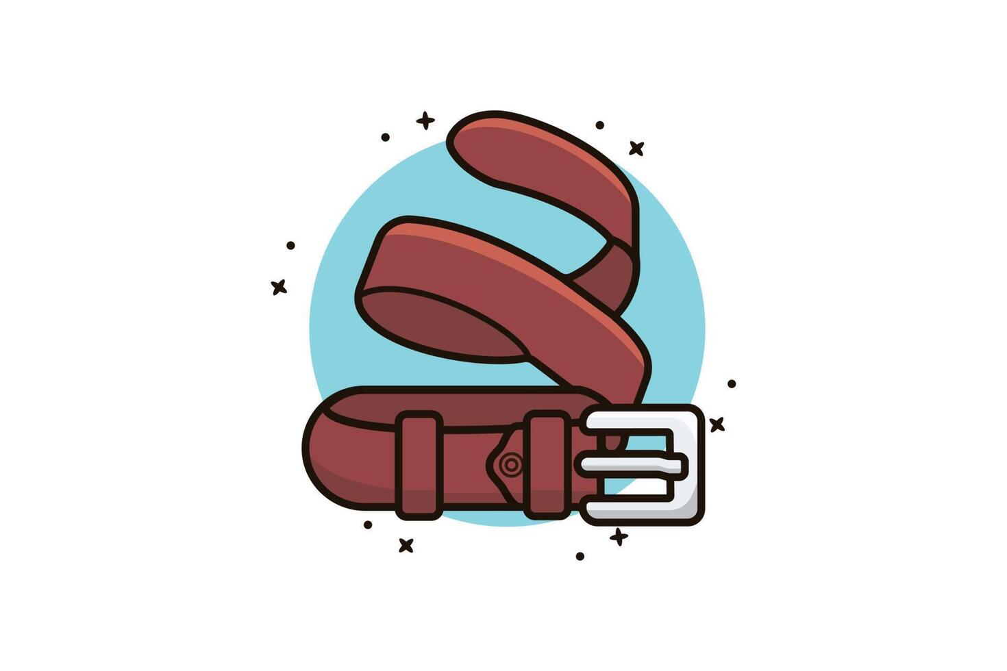 illustration vectorielle de ceinture en cuir pour hommes flottants. concept d'icône d'objets de mode hommes. ceinture de couleur marron avec design vectoriel boucle en métal.
