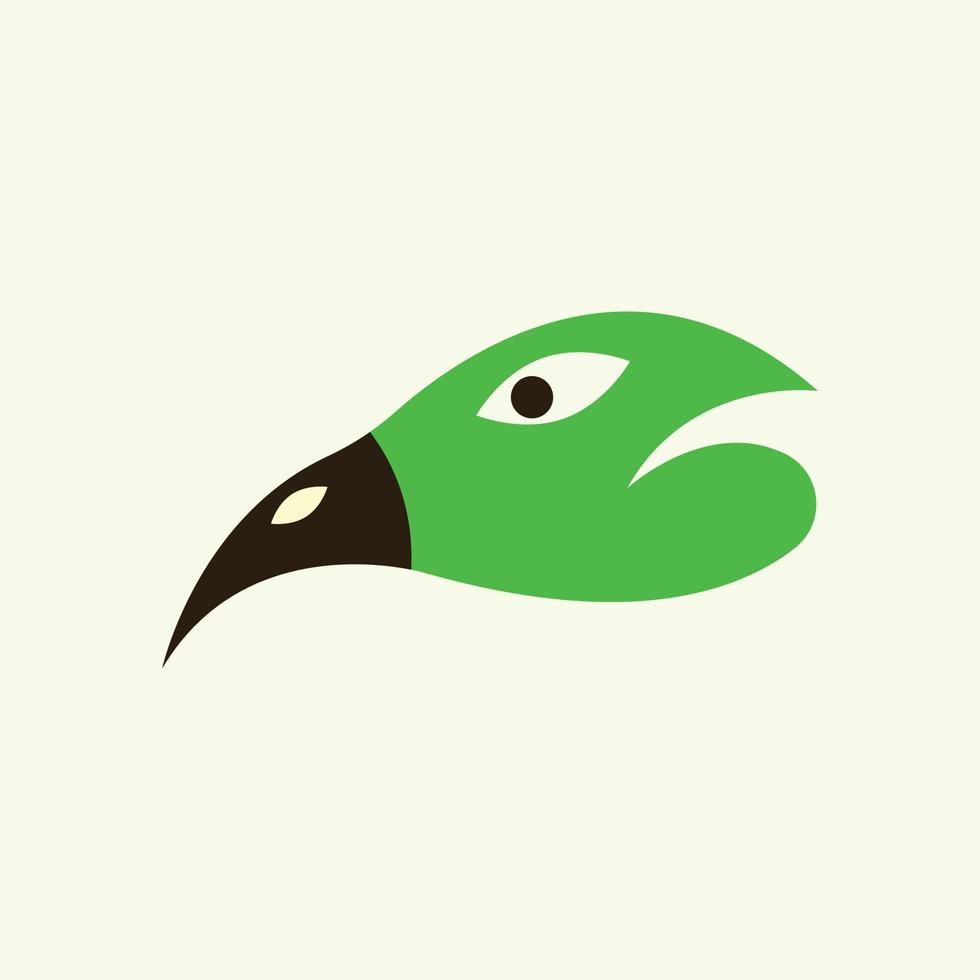 création vectorielle de logo tête d'oiseau vert vecteur