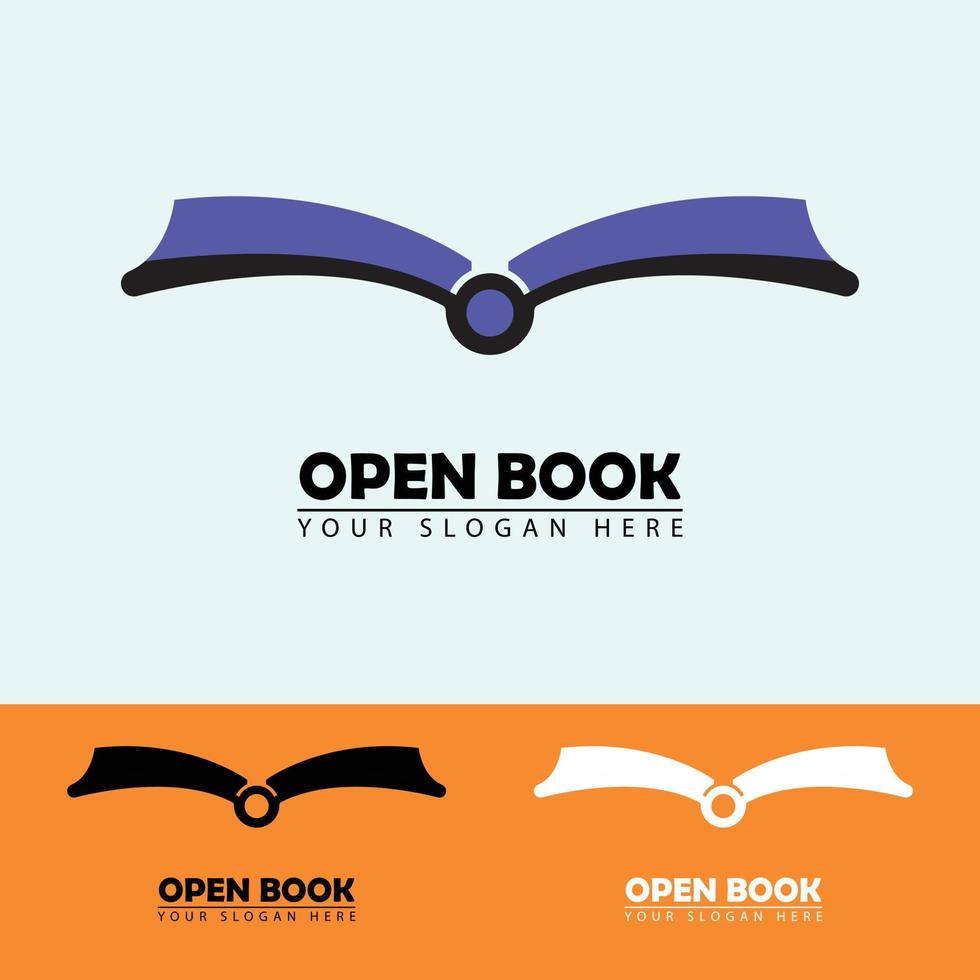 icône du logo vecteur livre ouvert.