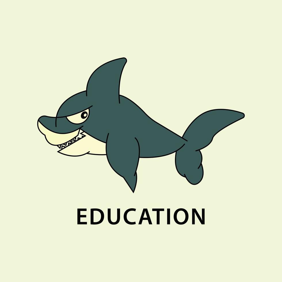 icône du logo vectoriel requin mignon