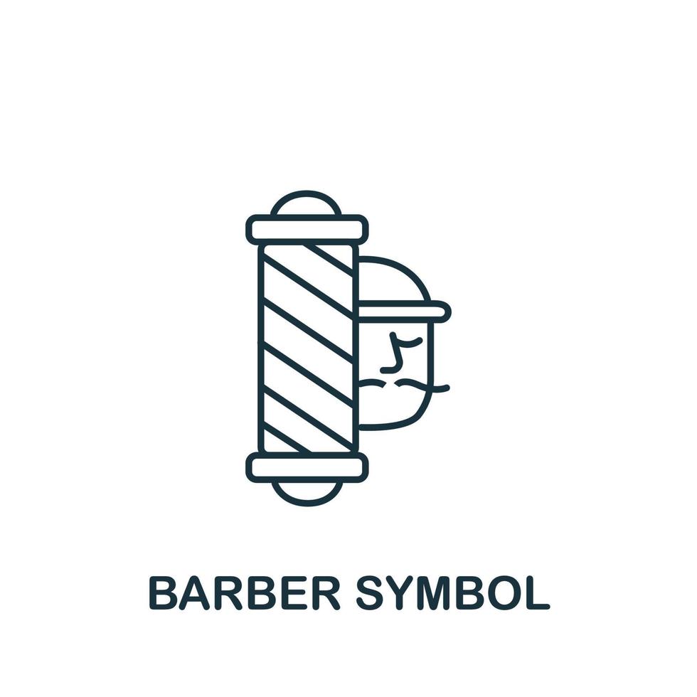 icône de symbole de barbier de la collection de salon de coiffure. symbole de symbole de barbier d'élément de ligne simple pour les modèles, la conception Web et les infographies vecteur
