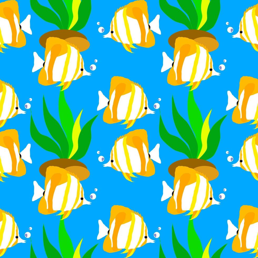 modèle avec illustration vectorielle de poissons vecteur