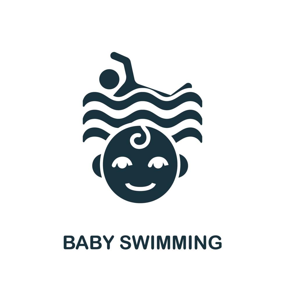 icône de natation bébé. élément simple de la collection de développement de l'enfant. icône créative de natation pour bébé pour la conception Web, les modèles, les infographies et plus encore vecteur