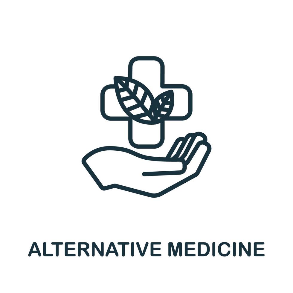 icône de la médecine alternative. symbole de médecine alternative d'élément de ligne simple pour les modèles, la conception Web et les infographies vecteur